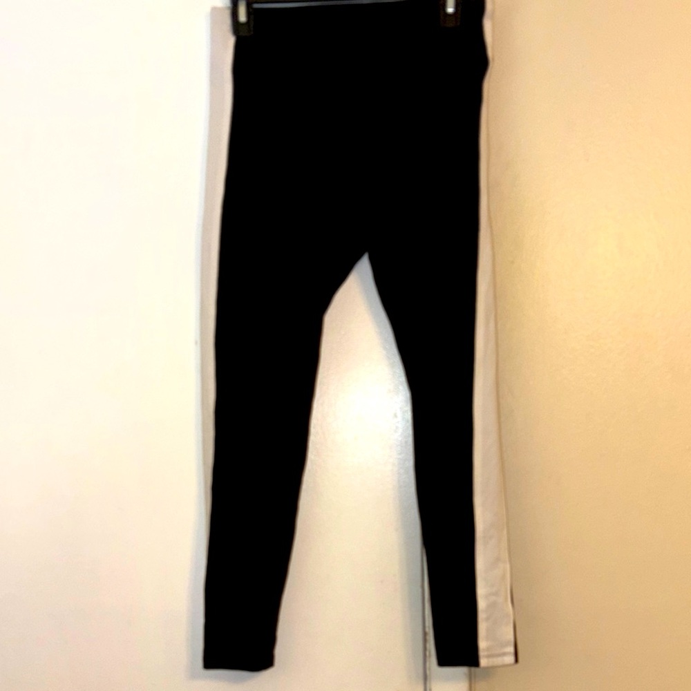 Express Black and White Leggings with Two-Tone Design